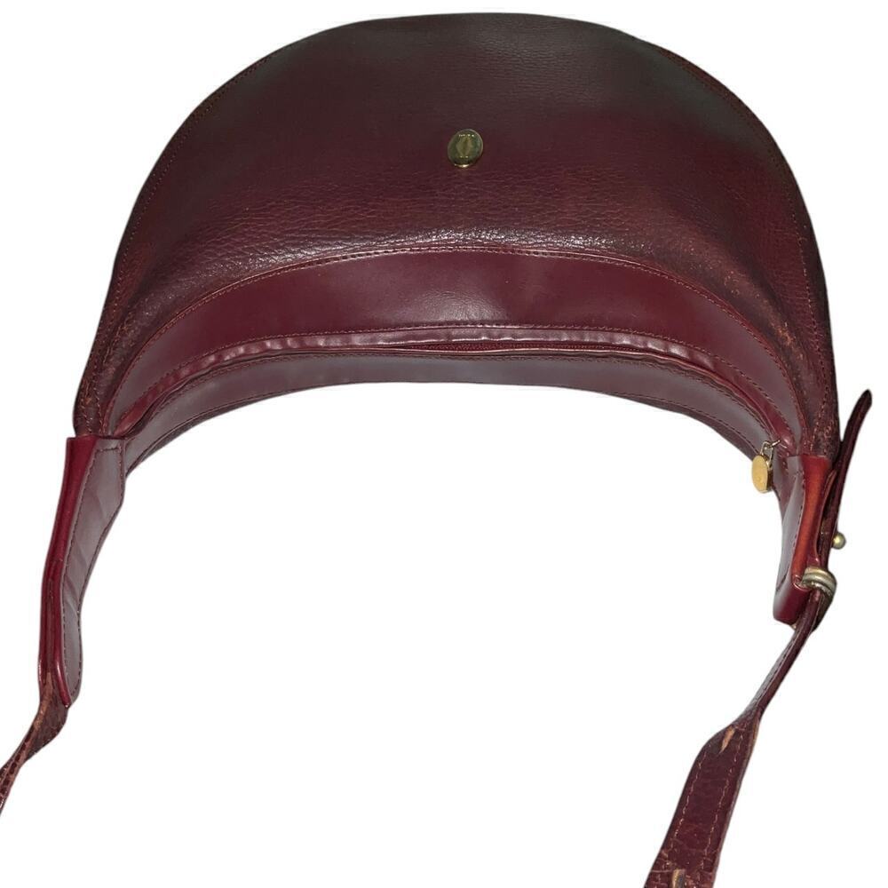 CARTIER Must De Vintage Bordeaux Pebbled Leather Shoulder Bag - Picture 12 of 14